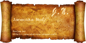 Janecska Noé névjegykártya
